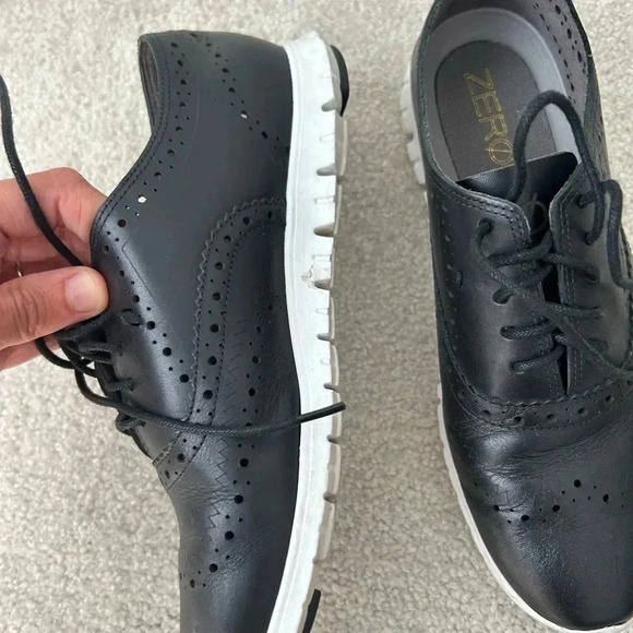 Cole Haan Black and White Sneakers with Perforated Design - Picture 7 of 9